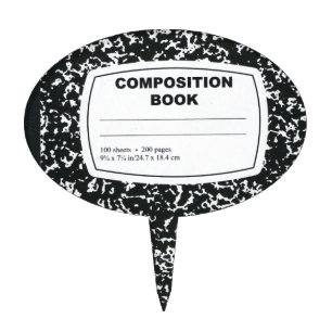 Composition Book Student Teacher Cake Topper