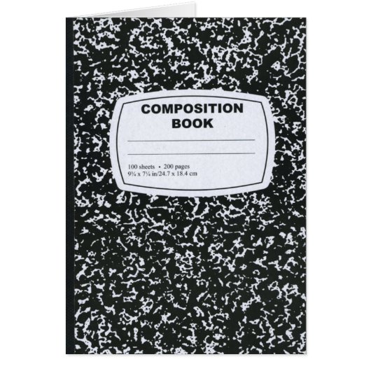 Composition Book Student Teacher Cards (Front)