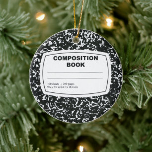Composition Book Student Teacher Ceramic Ornament