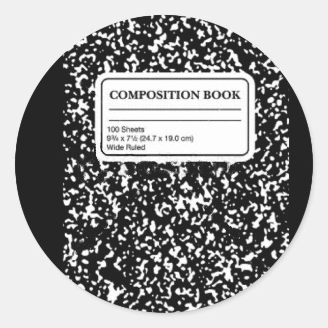 Composition Book/Student-Teacher Classic Round Sticker (Front)