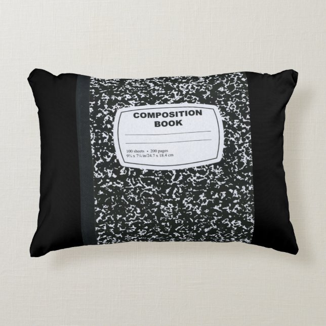 Composition Book Student Teacher Decorative Pillow (Front)