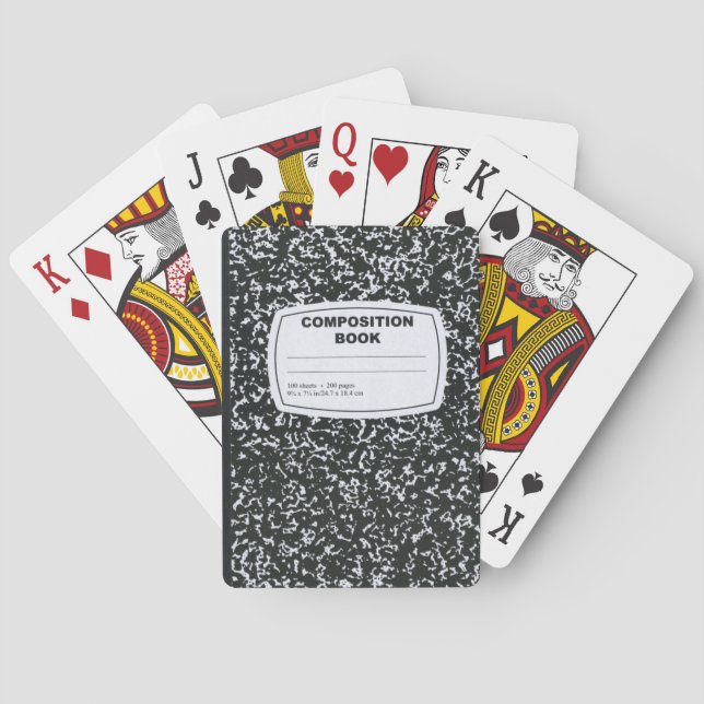 Composition Book Student Teacher Poker Cards (Back)