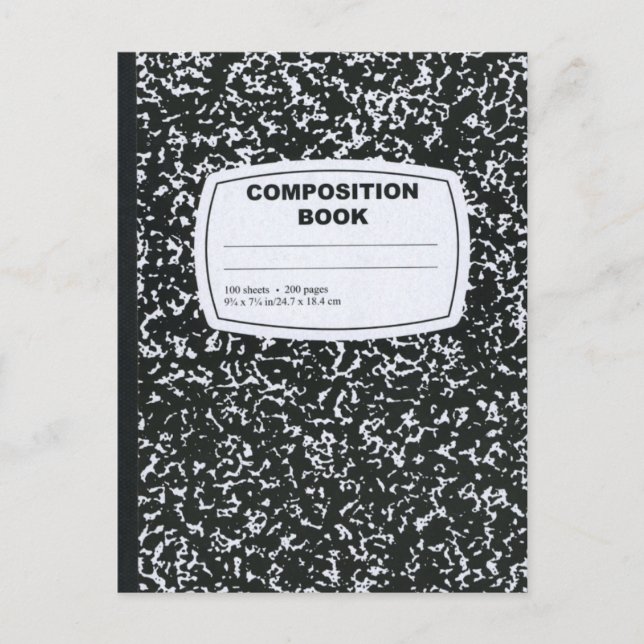 Composition Book Student Teacher Postcard (Front)