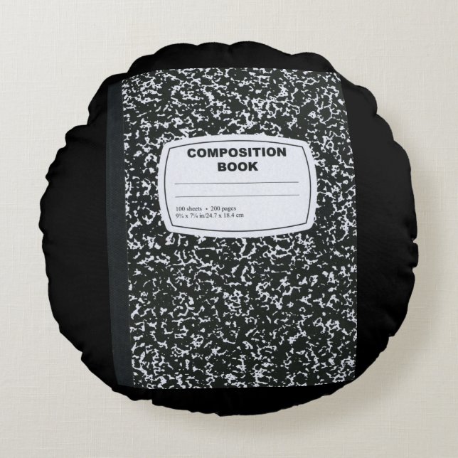 Composition Book Student Teacher Round Pillow (Front)