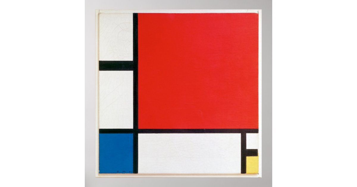 Composition II in Red Blue and Yellow (1930) Poster | Zazzle