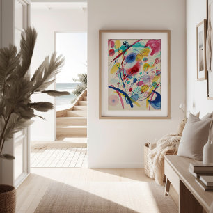 Composition in Red Blue Green Yellow Kandinsky Framed Art