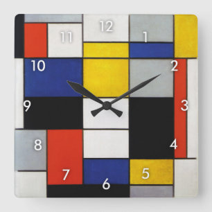 Composition, Mondrian Square Wall Clock