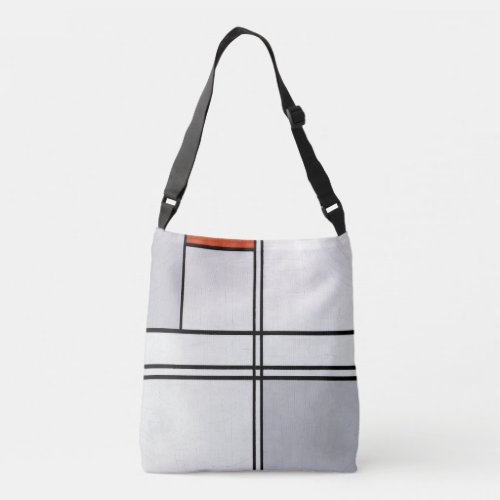 Composition No 1 Gray_Red  Piet Mondrian  Crossbody Bag