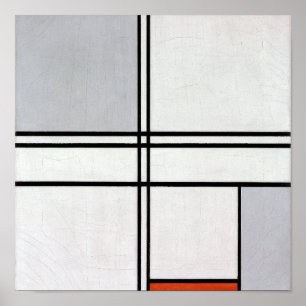 Composition (No. 1) Gray-Red Piet Mondrian Poster