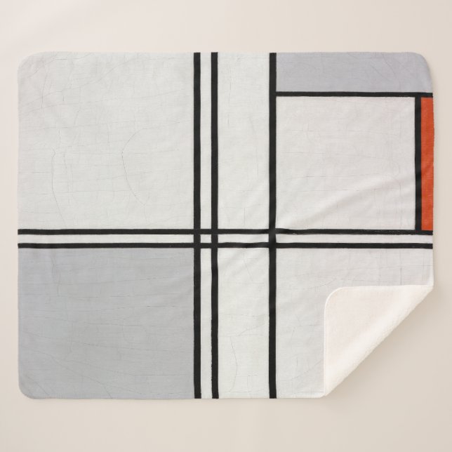 Composition (No. 1) Gray-Red | Piet Mondrian | Sherpa Blanket (Front (Horizontal))