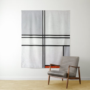Composition (No. 1) Gray-Red Piet Mondrian Tapestry