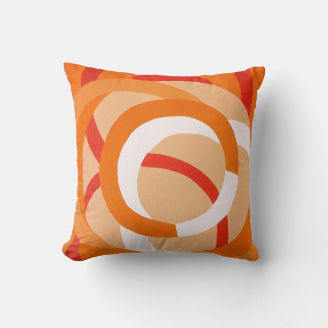 Composition No. 43 - Orange Monochrome Throw Pillow (Front)