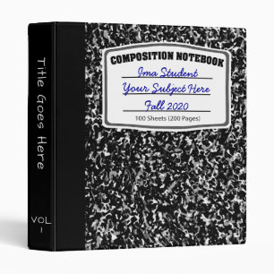 Composition Notebook 3 Ring Binder