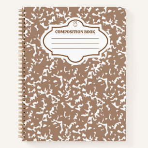 Composition notebook brown beige bunny