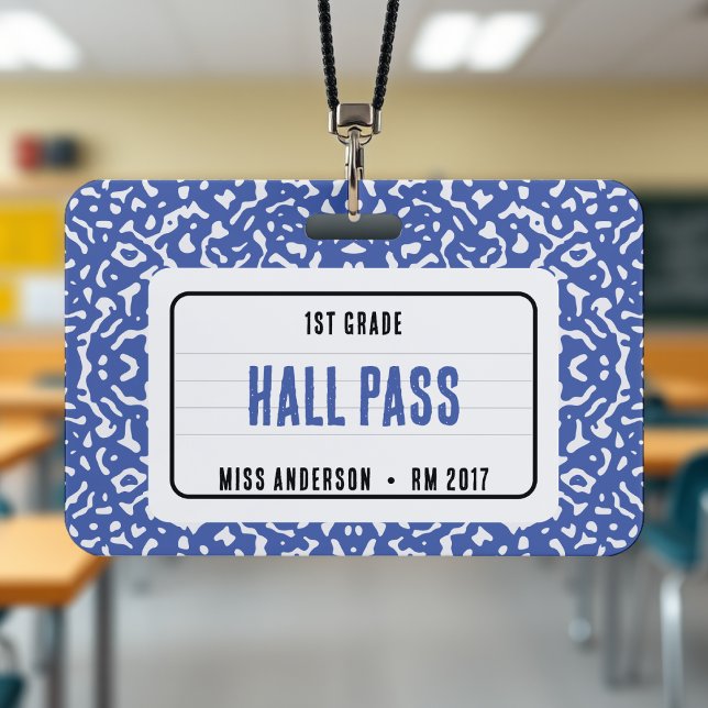 Composition Notebook Classroom Hall Pass Blue Badge (Composition Notebook Classroom Hall Pass Blue Badge
)