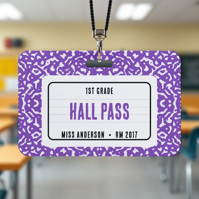 Composition Notebook Classroom Hall Pass Purple Badge (Composition Notebook Classroom Hall Pass Purple Badge
)