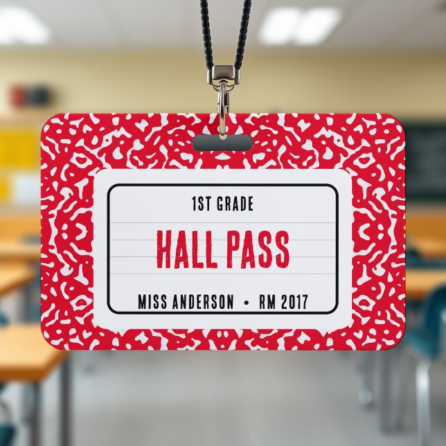 Composition Notebook Classroom Hall Pass Red Badge (Composition Notebook Classroom Hall Pass Red Badge
)