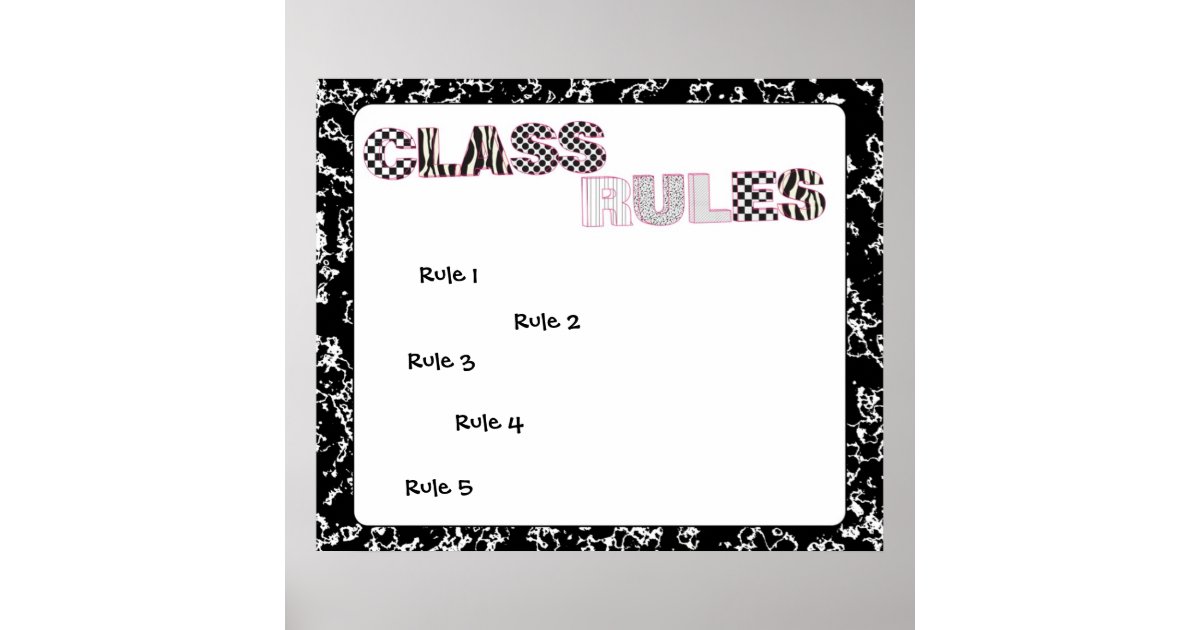 Composition Notebook Classroom Rules Poster Zazzle