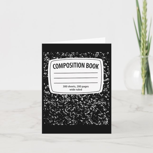 Composition Notebook Costume - Matching Group Hall Card (Front)