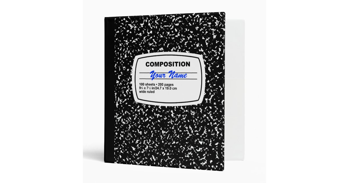 Composition notebook customizable 3 ring binder zazzle