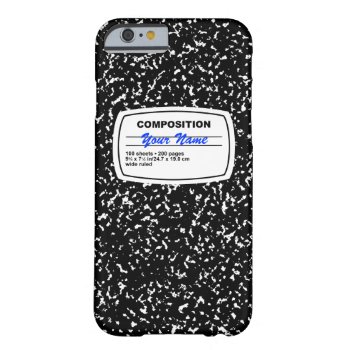 Composition Notebook Customizable Barely There Iphone 6 Case by staticnoise at Zazzle