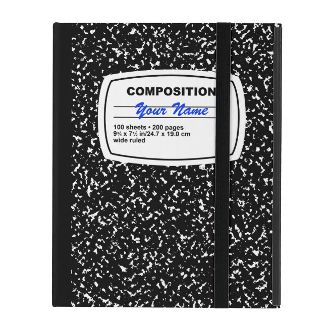 Composition Notebook Customizable iPad Folio Case (Front Closed)