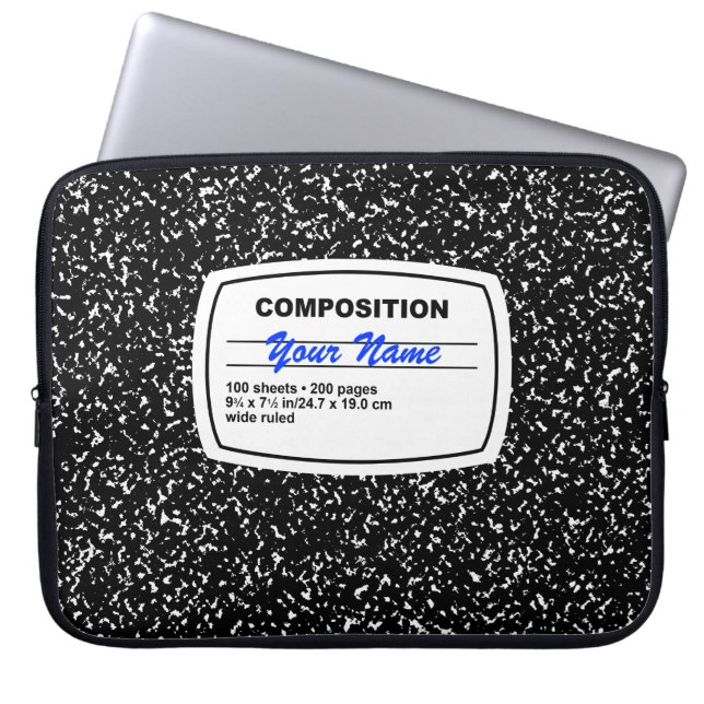 Composition Notebook Customizable Laptop Sleeve (Front)