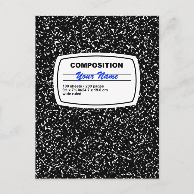 Composition Notebook Customizable Postcard (Front)