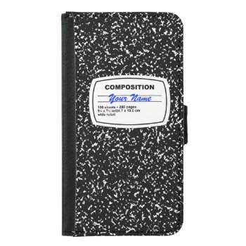 Composition Notebook Customizable Wallet Phone Case For Samsung Galaxy S5 by staticnoise at Zazzle