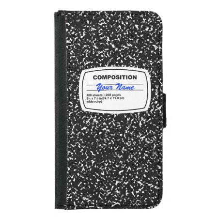 Composition Notebook Customizable Wallet Phone Case For Samsung Galaxy