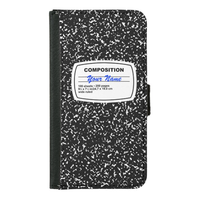 Composition Notebook Customizable Samsung Galaxy Wallet Case (Front)