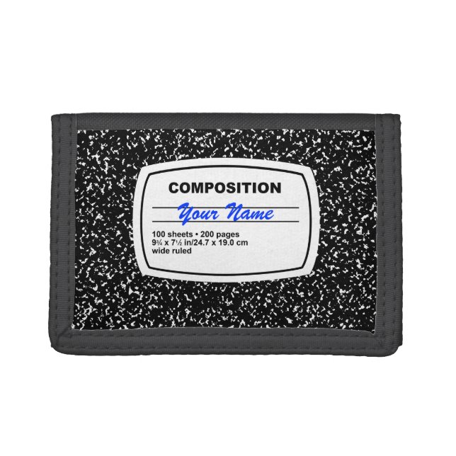 Composition Notebook Customizable Tri-fold Wallet (Front)
