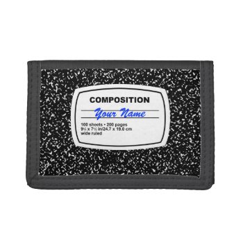 Composition Notebook Customizable Trifold Wallet by staticnoise at Zazzle