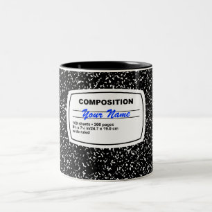 Composition Notebook Customizable Two-Tone Coffee Mug