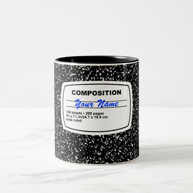 Composition Notebook Customizable Two-Tone Coffee Mug (Center)