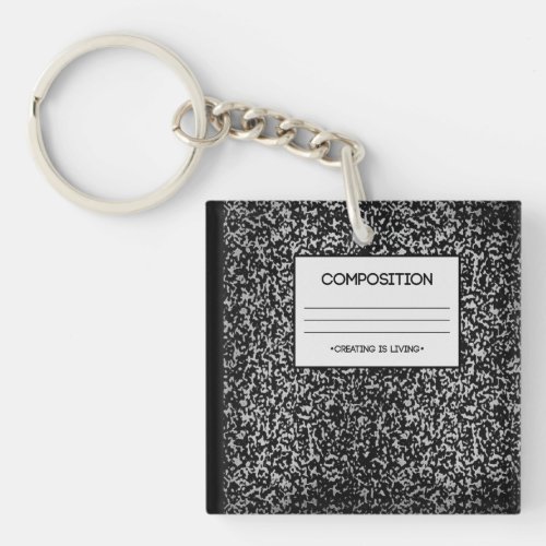 Composition Notebook Design Keychain