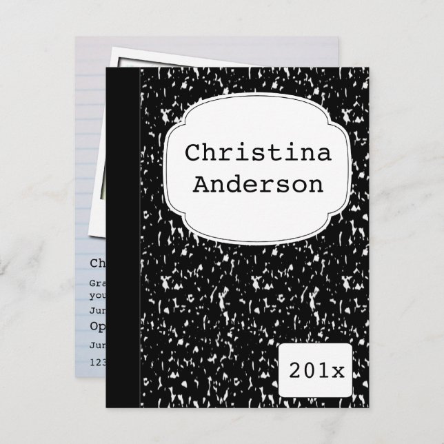 Composition Notebook Graduation Invitation (Front/Back)