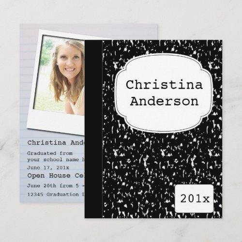 Composition Notebook Graduation Invitation
