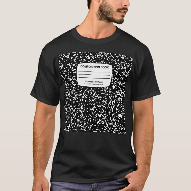 Composition Notebook Pattern With Composition Book T-Shirt (Front)