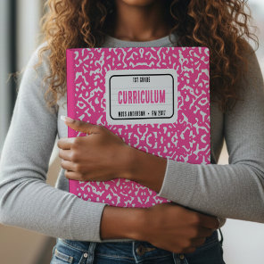 Composition Notebook Student School Teacher Pink 3 Ring Binder