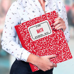 Composition Notebook Student School Teacher Red 3 Ring Binder<br><div class="desc">Red and white composition notebook binder for a school teacher or student.</div>
