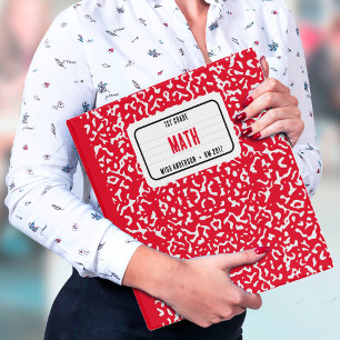 Composition Notebook Student School Teacher Red 3 Ring Binder