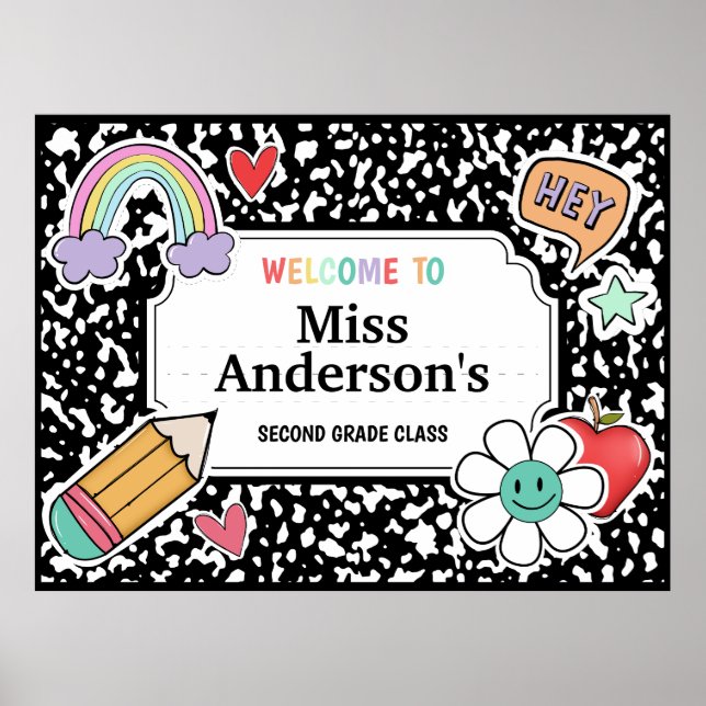 Composition Notebook Teacher Classroom Poster (Front)