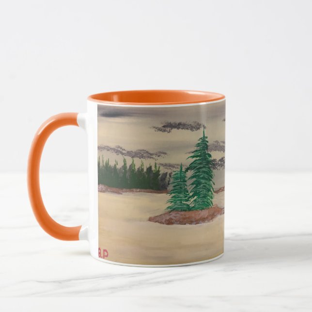 Composition of Grays, Yellows, and Browns Mug (Left)