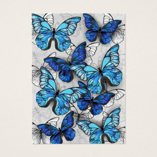 Composition of White and Blue Butterflies (Front)