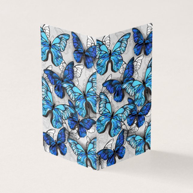 Composition of White and Blue Butterflies (Outside)