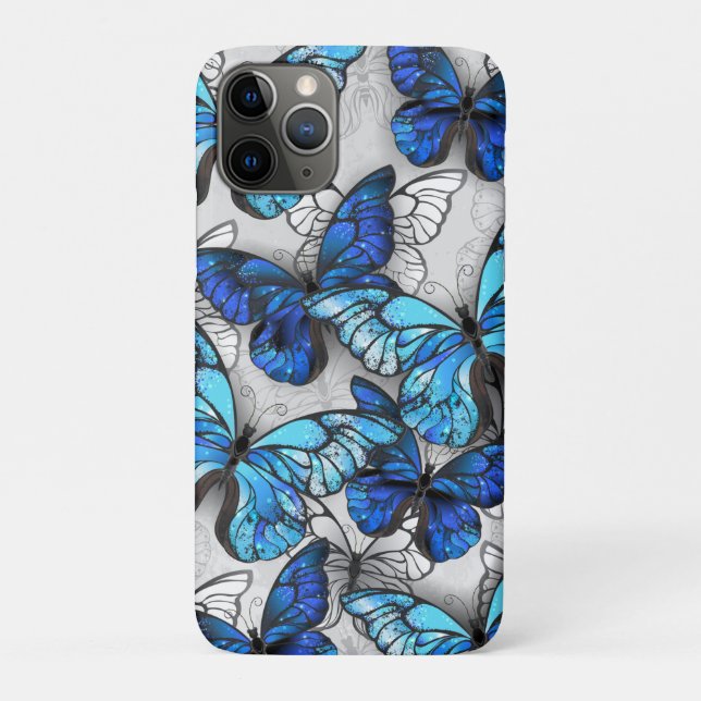Composition of White and Blue Butterflies Case-Mate iPhone Case (Back)