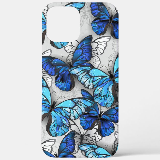 Composition of White and Blue Butterflies Case-Mate iPhone Case (Back)