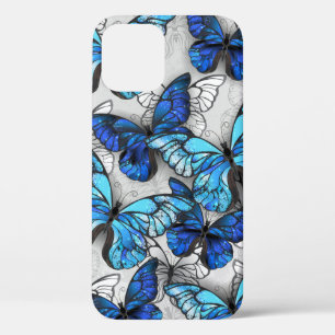 Composition of White and Blue Butterflies iPhone 12 Case