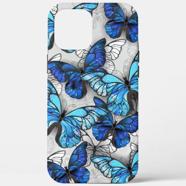 Composition of White and Blue Butterflies Case-Mate iPhone Case (Back)